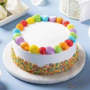 Rainbow Theme Vanilla Cake